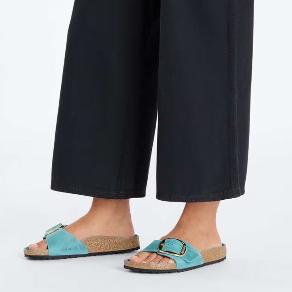 Birkenstock sandals turquoise leather Madrid Big Buckle
